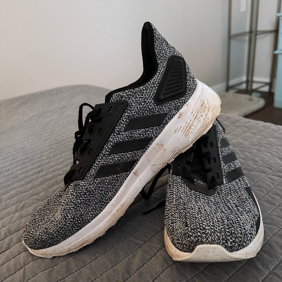 Black and grey adidas men’s running shoes - Picture 2 of 3